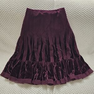 Free People Velvet Plum A-Line Skirt